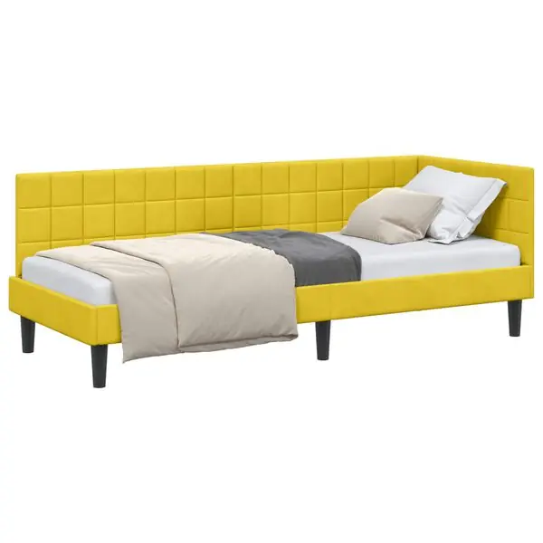 Populär vidaXL Hörn Sängram med huvudgavel Gul 80 cm x 200 cm Sammet