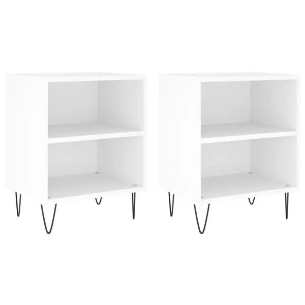 vidaXL Sängbord 2 st vit 40x30x50 cm konstruerat trä Billigare