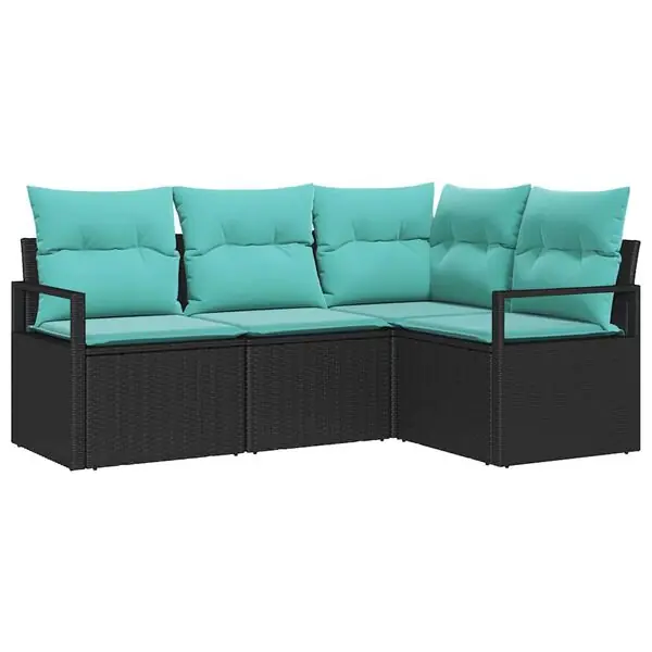 Expressleverans vidaXL Soffset 4 pcs Svart konstrotting