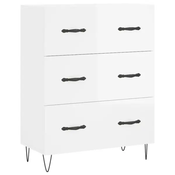 Köp online vidaXL Skänk vit högglans 69,5x34x90 cm konstruerat trä