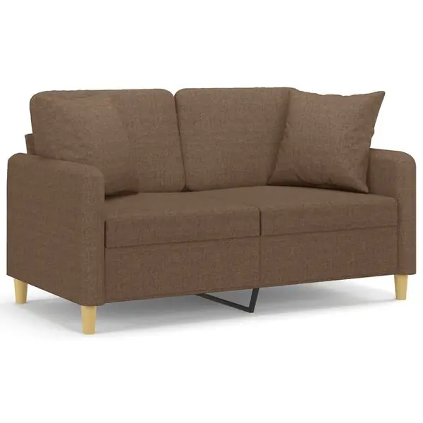 Bästa pris vidaXL 2-sits soffa med prydnadskuddar brun 120 cm tyg