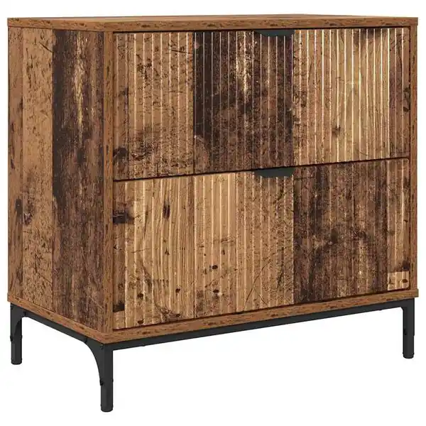 Lågt pris vidaXL Sängbord med låda Gammalt trä 63.5 x 36 x 61 cm Konstruerat trä