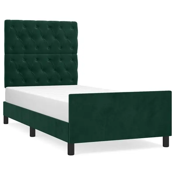 Endast idag vidaXL Sängram utan madrass mörkgrön 80x200 cm sammet