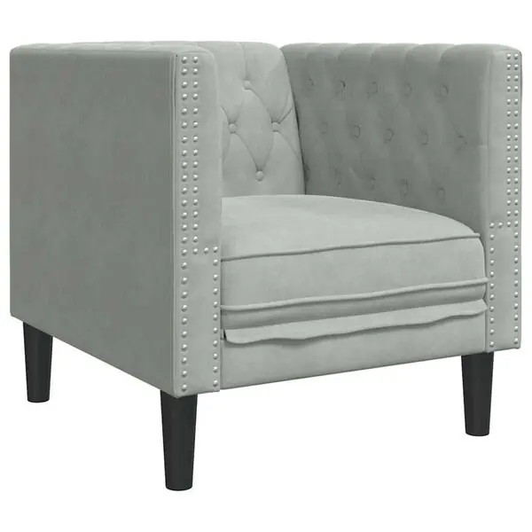 vidaXL Soffa Ljusgrå 74,5 x 71 x 70,5 cm Sammet Populärt val