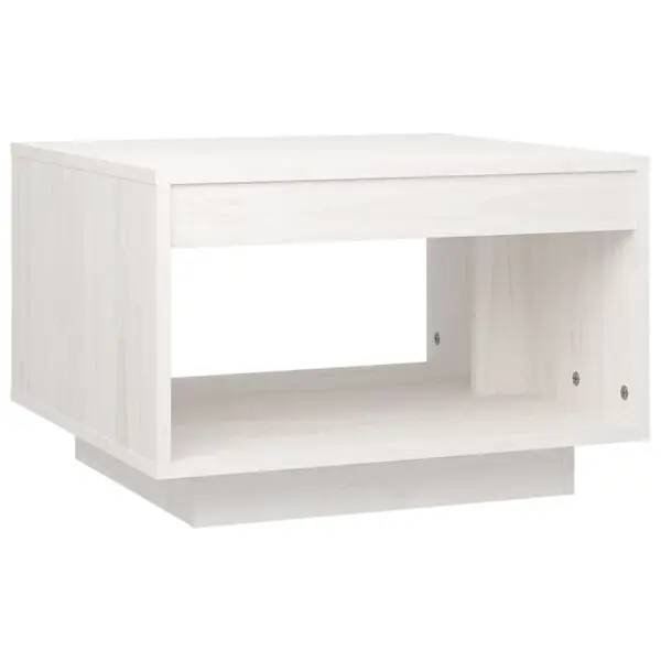 Lågt pris vidaXL Soffbord vit 50x50x33,5 cm massiv furu