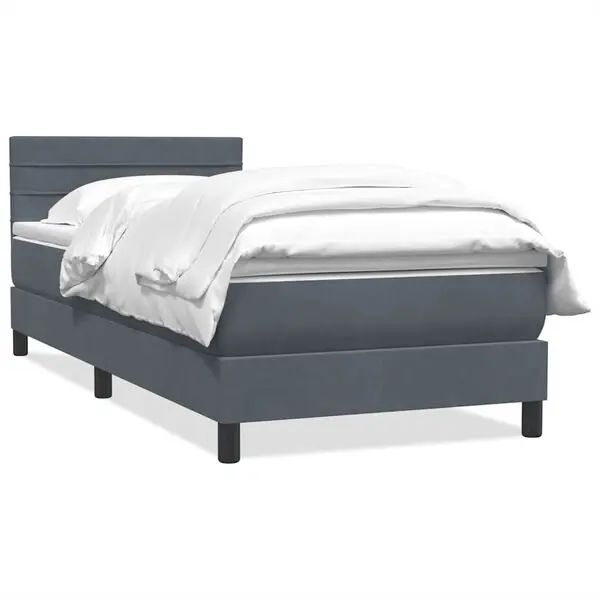 Reapris vidaXL Resårsäng med madrass mörkgrå 90x220 cm sammet