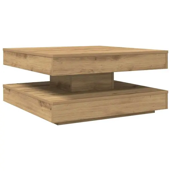 Nyhet vidaXL Soffbord 360 grader vridbart artisan ek 70x70x34,5 cm