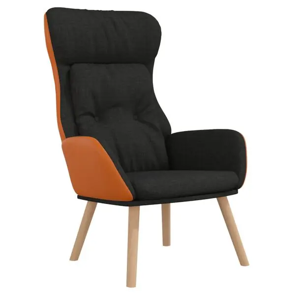 vidaXL Vilstol svart tyg och PVC Extra rabatt