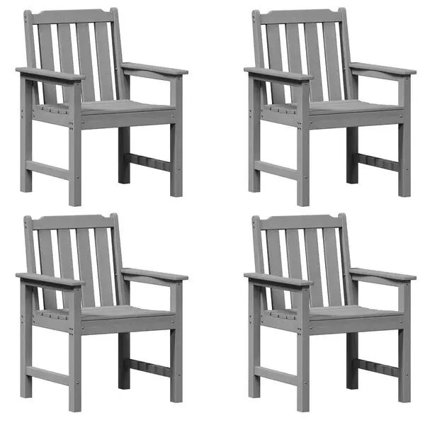 Extra rabatt vidaXL Trädgård Stol 4 pcs Ljusgrå 65.5 x 59 x 88 cm polyeten