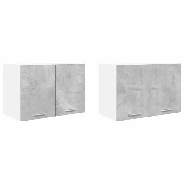 vidaXL Hängande skåp med dörr 2 pcs Betonggrå och vit 60 x 31 x 40 cm Trygg betalning