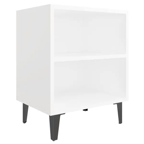 Rabatt vidaXL Sängbord med metallben vit 40x30x50 cm