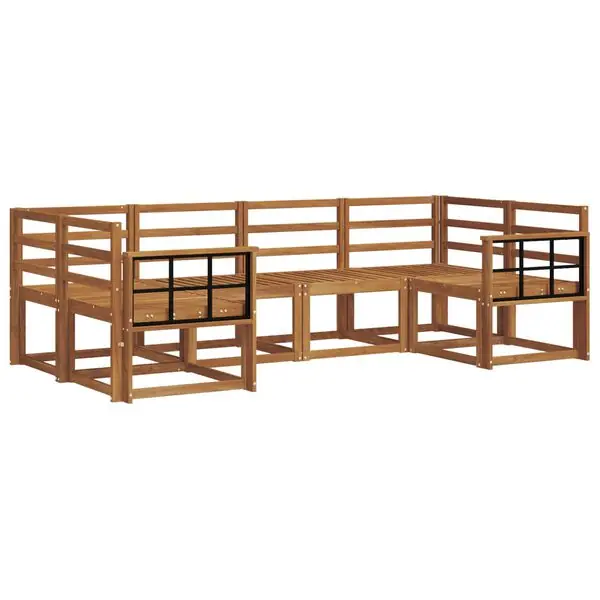vidaXL Utomhussoffset 6 pcs Naturfärg Massivt Akaciaträ Nedsatt pris