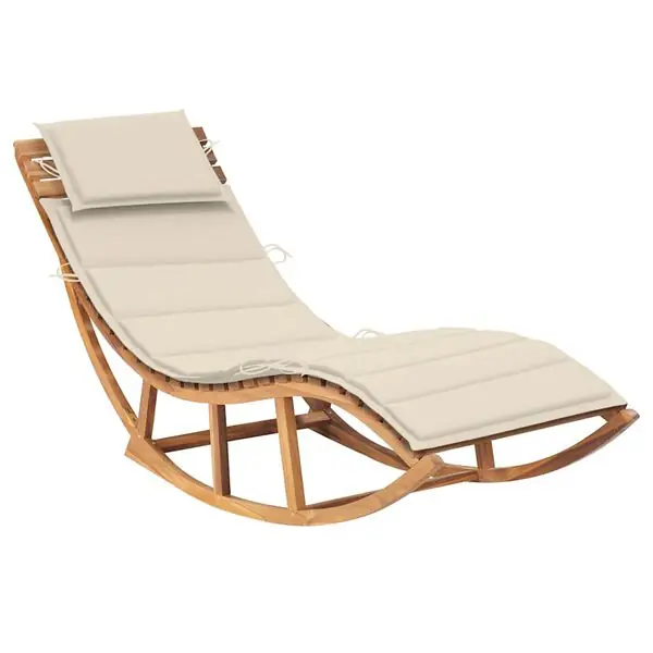 Kundfavorit vidaX Solsäng med dyna gungdesign massiv teak