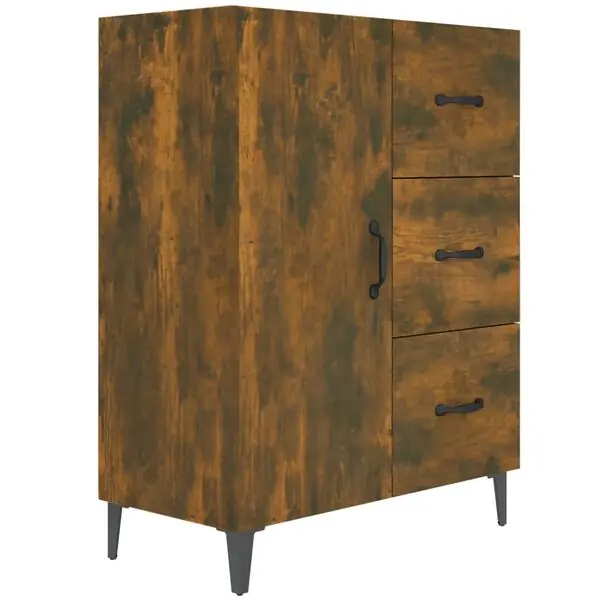 Fynd vidaXL Skänk rökfärgad ek 69,5x34x90 cm konstruerat trä
