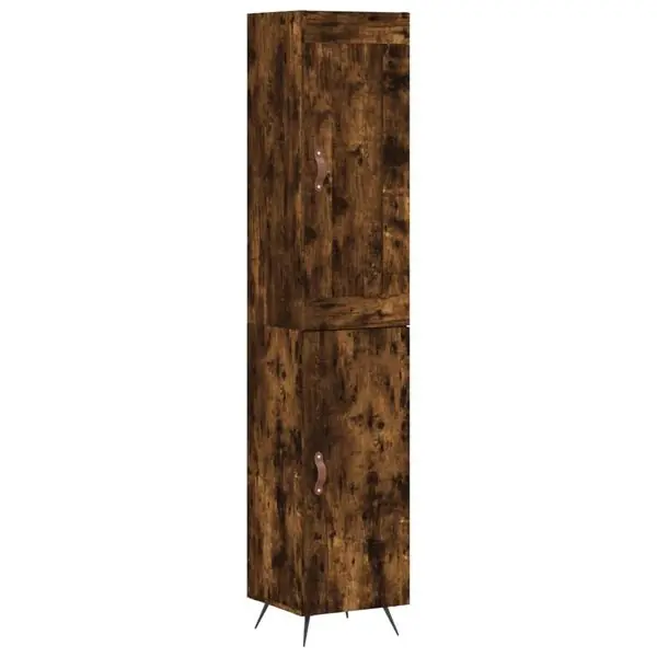 risnedsättning vidaXL Högskåp rökfärgad ek 34,5x34x180 cm konstruerat trä