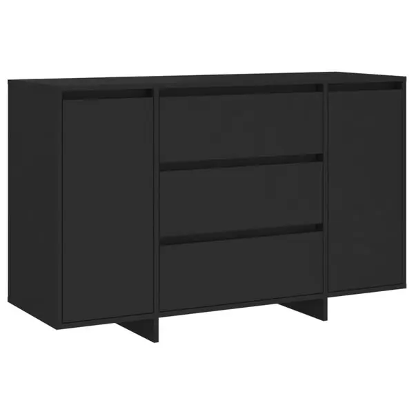 vidaXL Skänk med 3 lådor svart 120x41x75 cm konstruerat trä Köp nu