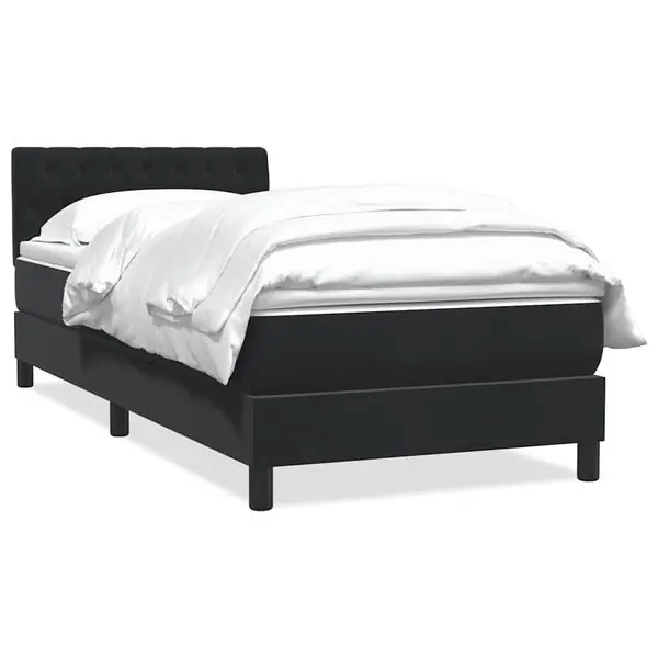 vidaXL Ramsäng med madrass svart 80x220 cm sammet Billig