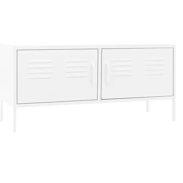 vidaXL Tv-bänk vit 105x35x50 cm stål Nyhet