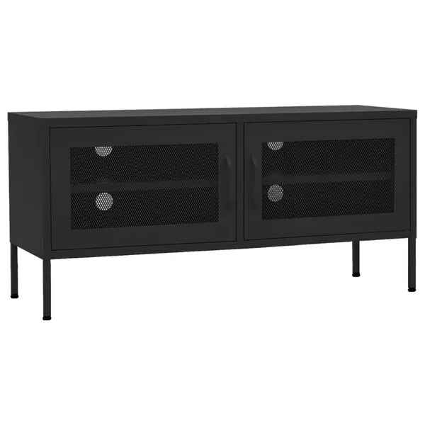 Kampanjpris vidaXL Tv-bänk svart 105x35x50 cm stål