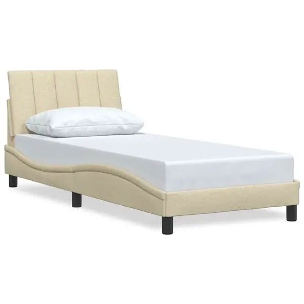 Säker betalning vidaXL Bed Frame without Mattress "Hanko" Cream 80x200 cm Fabric