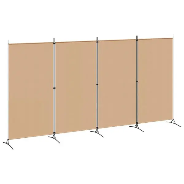 vidaXL 4-panelig rumsavskiljare Beige 346 x 180 cm Tyg Köp nu