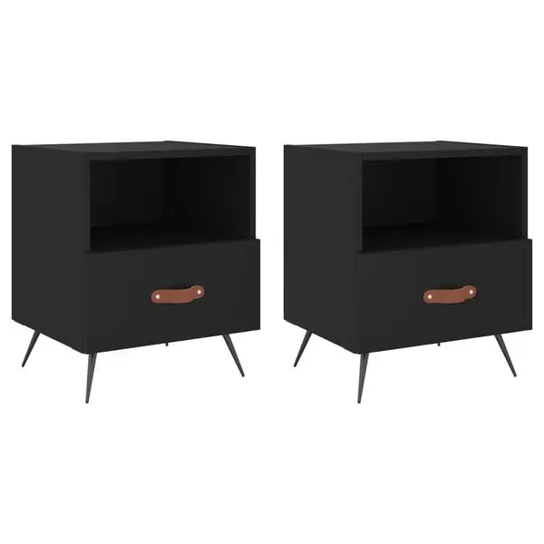 Expressleverans vidaXL Sängbord 2 st svart 40x35x47,5 cm konstruerat trä