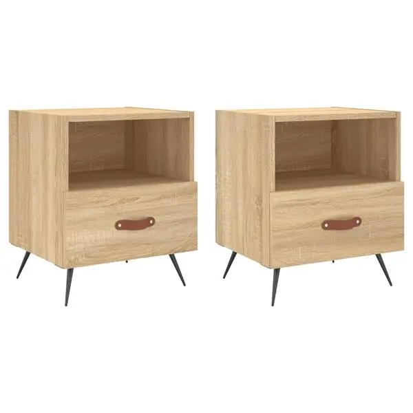 vidaXL Sängbord 2 st sonoma-ek 40x35x47,5 cm konstruerat trä Begränsad tid