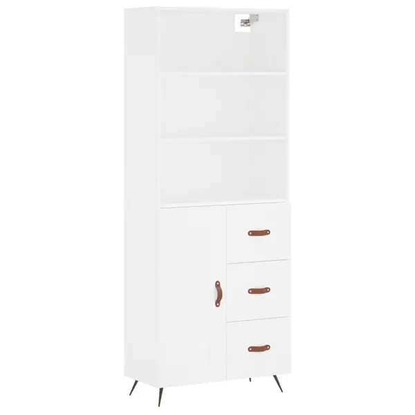 vidaXL Högskåp vit 69,5x34x180 cm konstruerat trä Handla nu