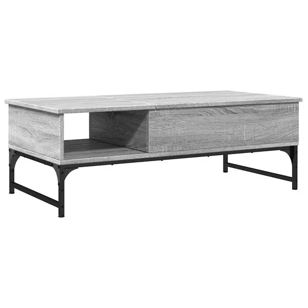 Kampanjpris vidaXL Soffbord grå sonoma 100x50x35 cm konstruerat trä och metall