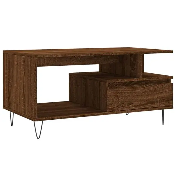 vidaXL Soffbord brun ek 90x49x45 cm konstruerat trä Billigare