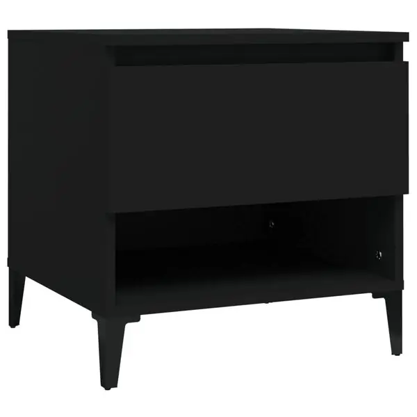 vidaXL Sängbord svart 50x46x50 cm konstruerat trä Trygg betalning