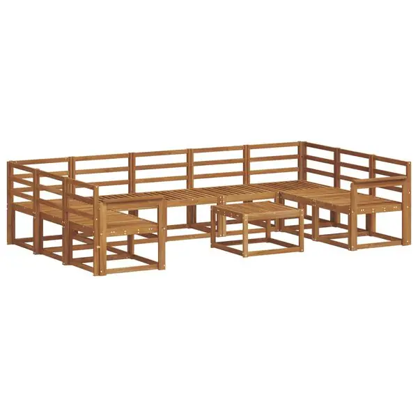 vidaXL Utomhussoffset 10 pcs Naturfärg Massivt Akaciaträ Rabatter
