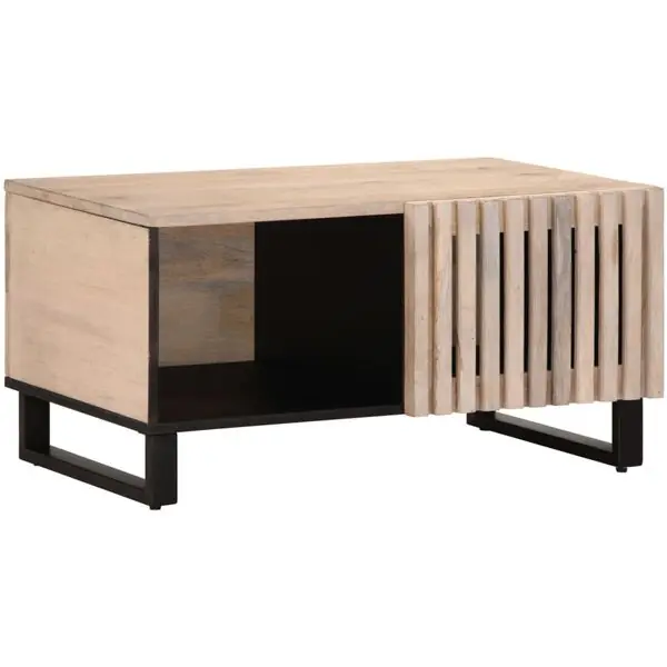 vidaXL Soffbord vit 80x51x40 cm massivt mangoträ Begränsad tid