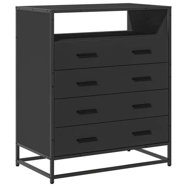 Beställ nu vidaXL Byrå svart 70x41x83,5 cm konstruerat trä