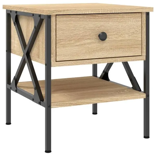 vidaXL Sängbord sonoma-ek 40x42x45 cm konstruerat trä Handla nu