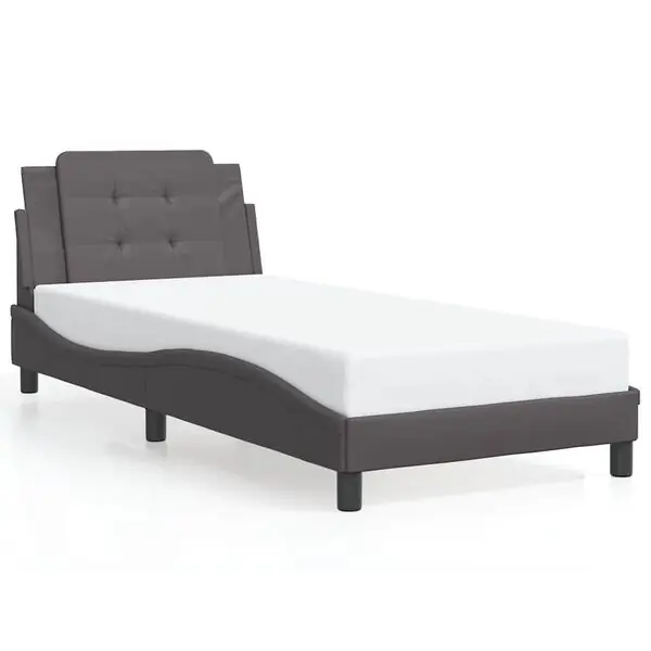 vidaXL Bed Frame without Mattress "Zadar" Grey 80x200 cm Faux Leather Nyhet