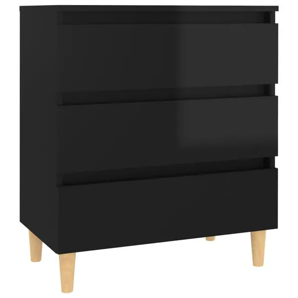 vidaXL Skänk svart högglans 60x35x69 cm konstruerat trä Nyhet