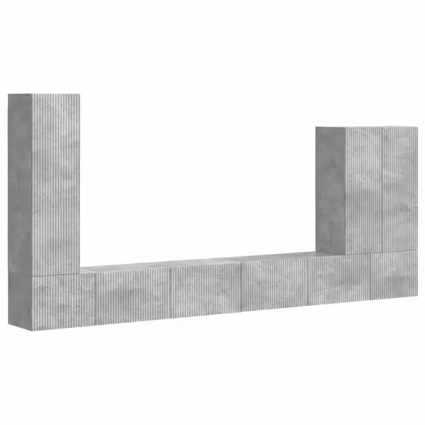 vidaXL TV väggskåp set Väggmonterad 6 pcs Betonggrå Billig