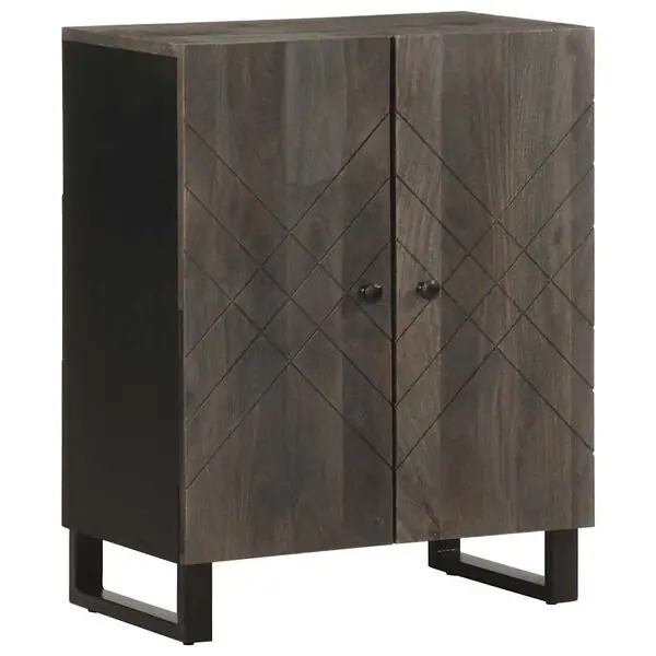 vidaXL Skänk svart 60x33x75 cm massivt mangoträ Extra rabatt