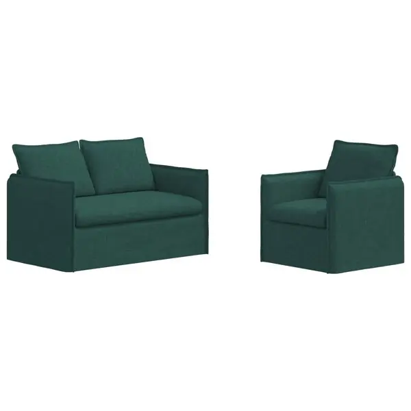 Outlet vidaXL Soffset 2 pcs Mörkgrön 136 x 82 x 85 cm Tyg