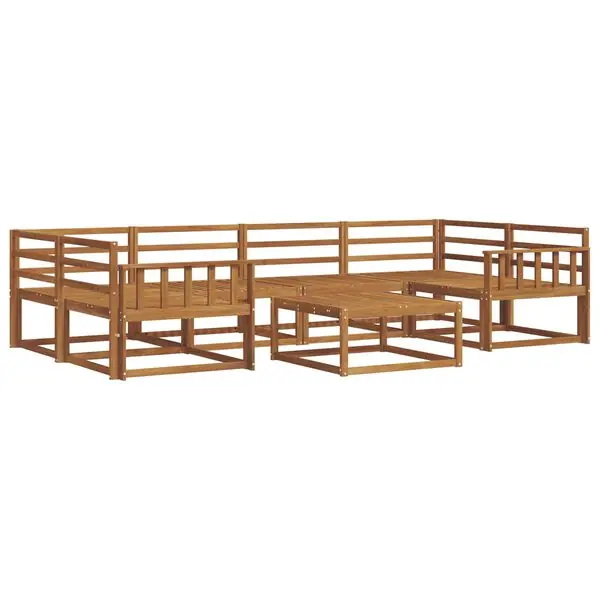 Nedsatt pris vidaXL Utomhussoffset 7 pcs Naturfärg Massivt Akaciaträ