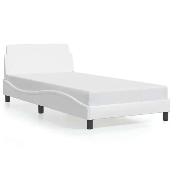 vidaXL Bed Frame "Dover" White 100x203 cm Faux Leather Populärt val