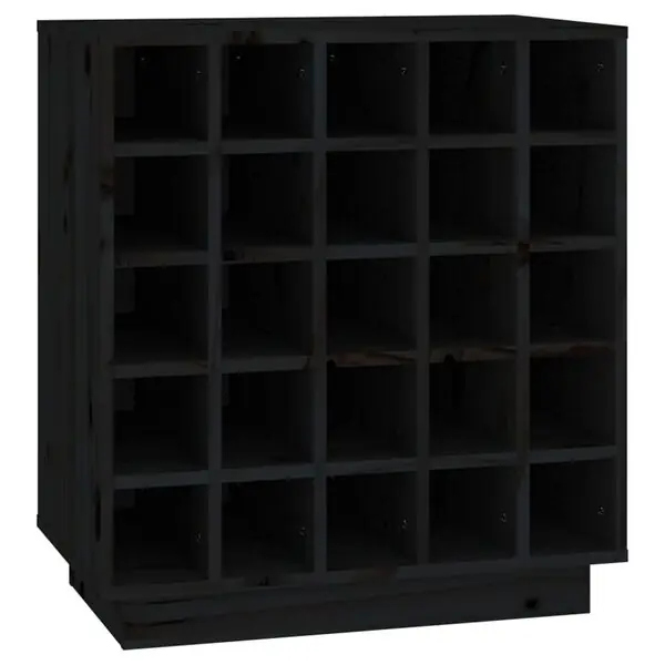 vidaXL Vinskåp svart 55,5x34x61 cm massiv furu Billigare