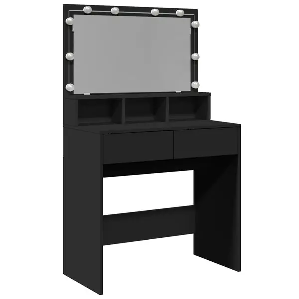 Bästa pris vidaXL Sminkbord med LED svart 80x41x134,5 cm