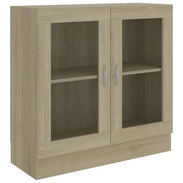vidaXL Vitrinskåp sonoma-ek 82,5x30,5x80 cm konstruerat trä Utförsäljning