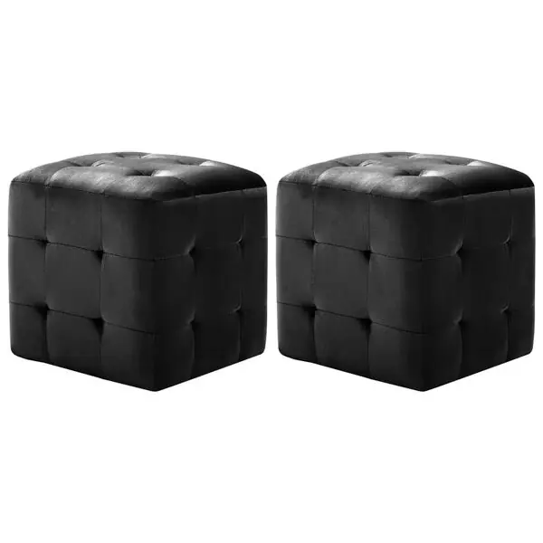 Rea vidaXL Sängbord 2 st svart 30x30x30 cm sammetstyg