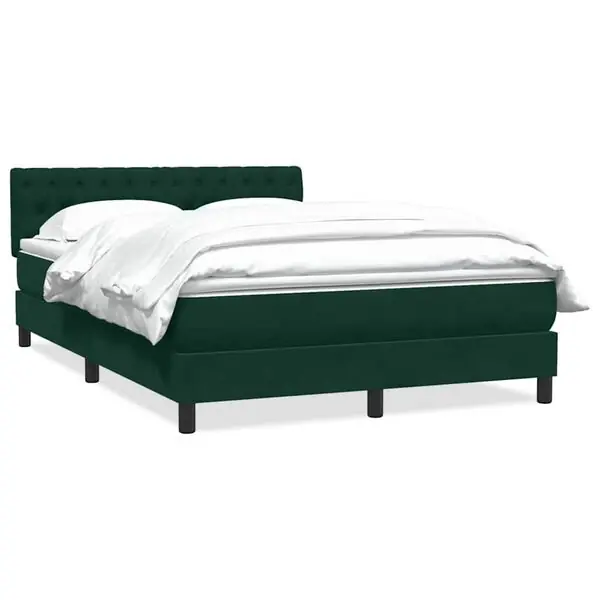 vidaXL Ramsäng med madrass mörkgrön 160x220 cm sammet Erbjudandepris