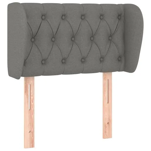 Nyhet vidaXL Sänggavel med kanter mörkgrå 83x23x78/88 cm tyg