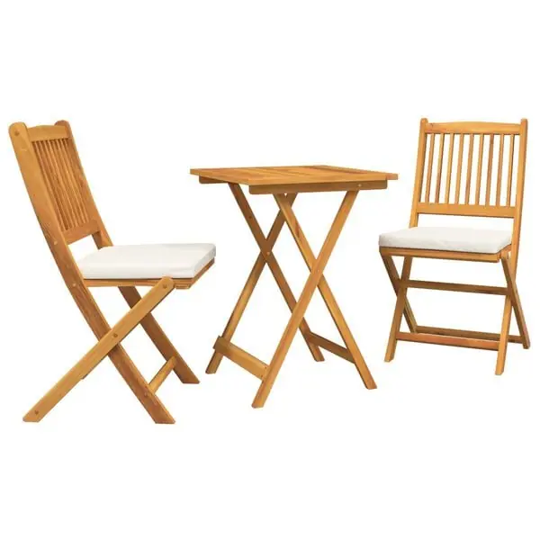 Rabatt vidaXL Trädgårds Bistro Set 3 pcs Brun Massivt Akaciaträ