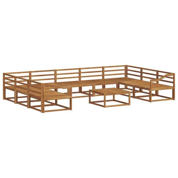 vidaXL Utomhussoffset 10 pcs Naturfärg Massivt Akaciaträ Endast denna vecka
